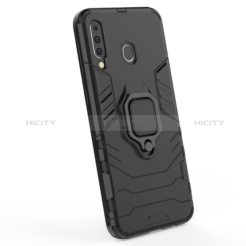 Funda Bumper Silicona y Plastico Mate Carcasa con Magnetico Anillo de dedo Soporte S02 para Samsung Galaxy M30