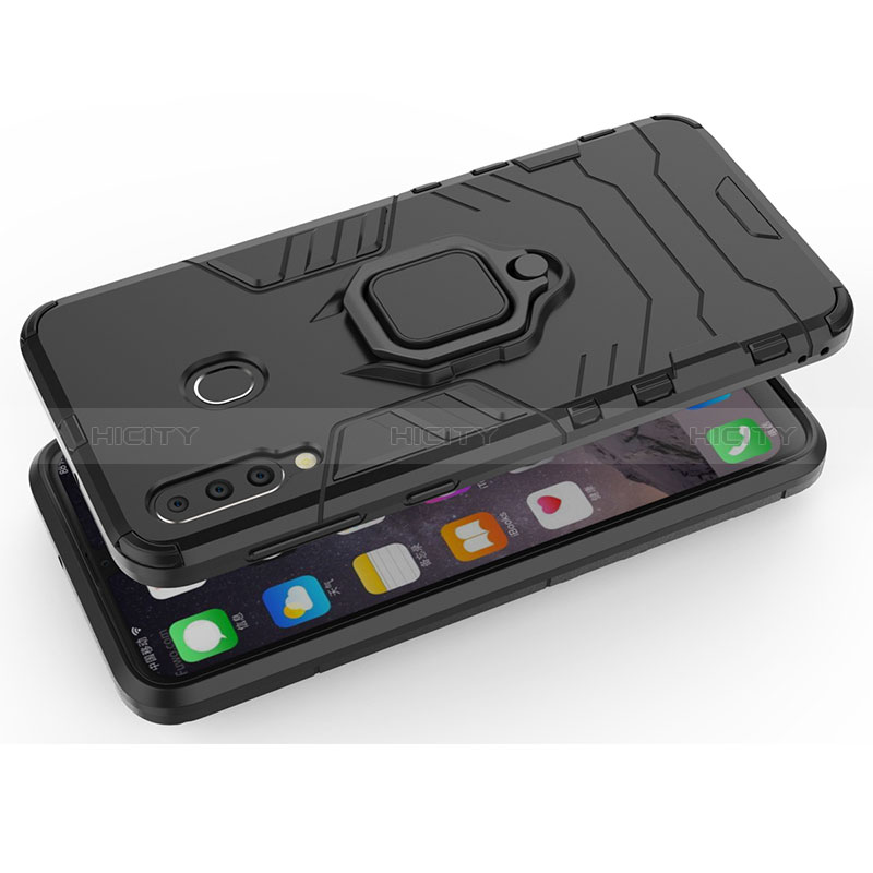 Funda Bumper Silicona y Plastico Mate Carcasa con Magnetico Anillo de dedo Soporte S02 para Samsung Galaxy M30