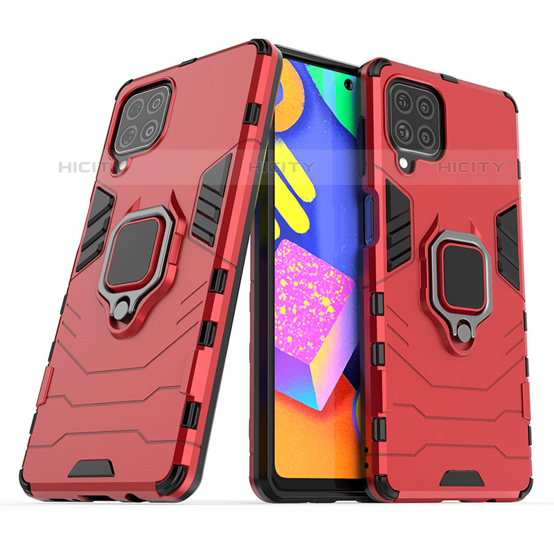 Funda Bumper Silicona y Plastico Mate Carcasa con Magnetico Anillo de dedo Soporte S02 para Samsung Galaxy M62 4G