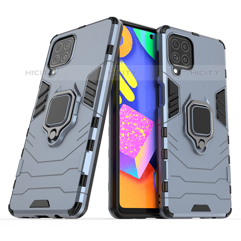 Funda Bumper Silicona y Plastico Mate Carcasa con Magnetico Anillo de dedo Soporte S02 para Samsung Galaxy M62 4G