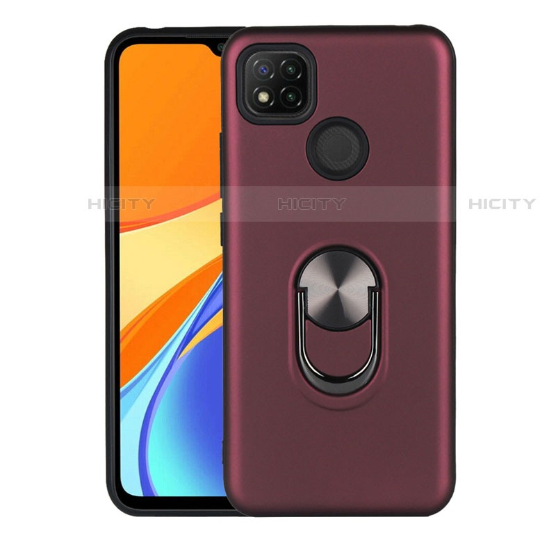 Funda Bumper Silicona y Plastico Mate Carcasa con Magnetico Anillo de dedo Soporte S02 para Xiaomi Redmi 9 India