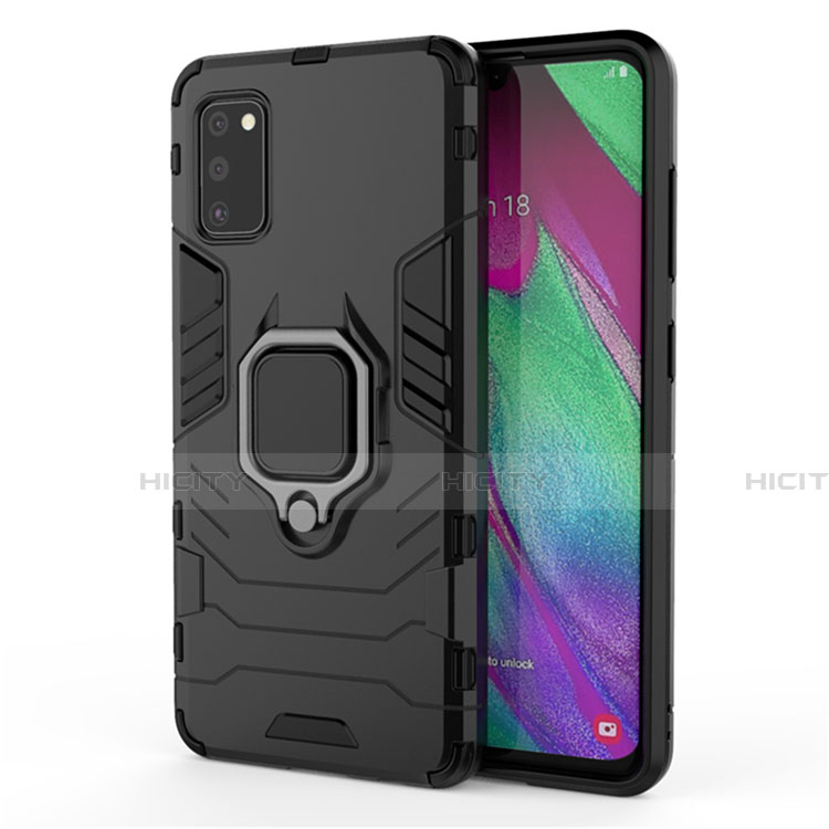 Funda Bumper Silicona y Plastico Mate Carcasa con Magnetico Anillo de dedo Soporte S03 para Samsung Galaxy A41