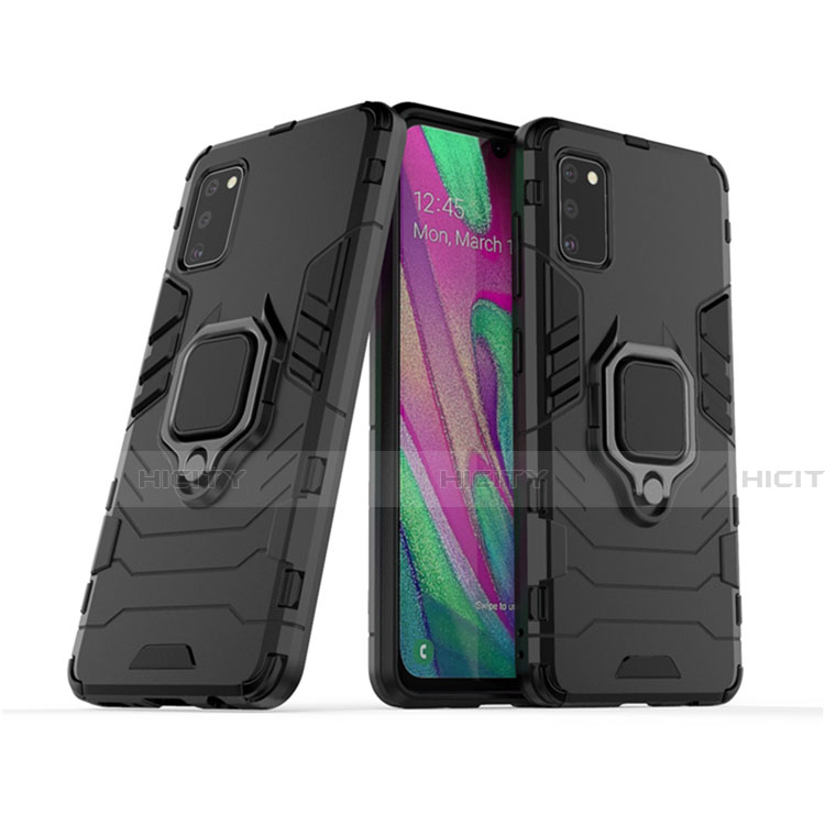 Funda Bumper Silicona y Plastico Mate Carcasa con Magnetico Anillo de dedo Soporte S03 para Samsung Galaxy A41