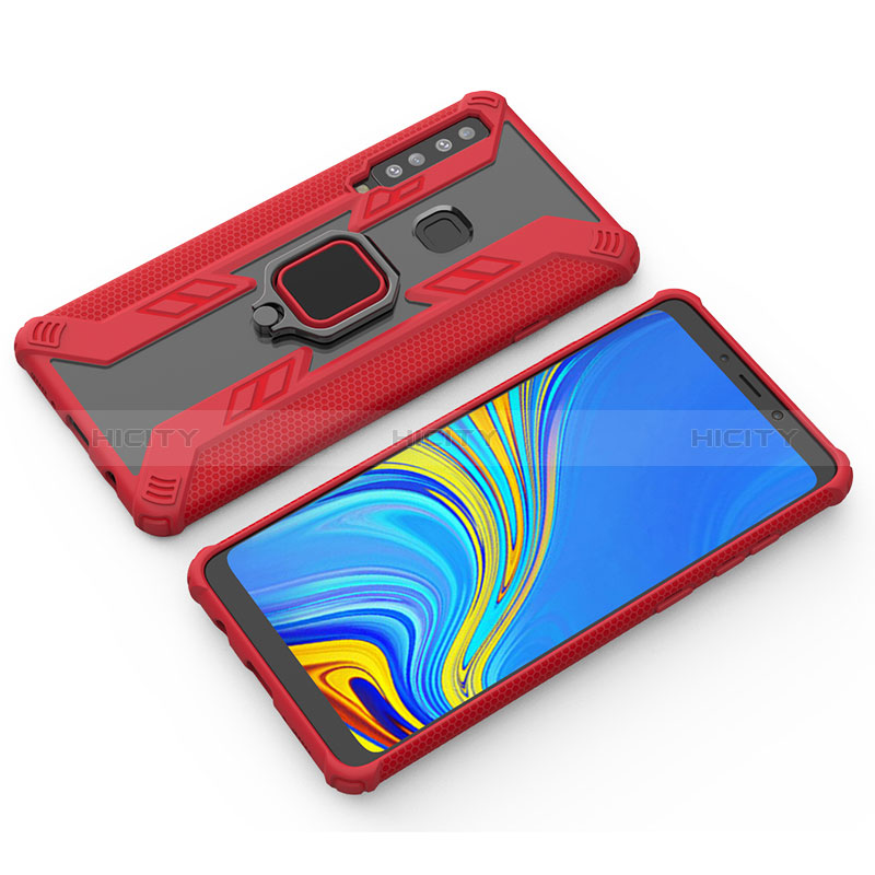 Funda Bumper Silicona y Plastico Mate Carcasa con Magnetico Anillo de dedo Soporte S03 para Samsung Galaxy A9 (2018) A920