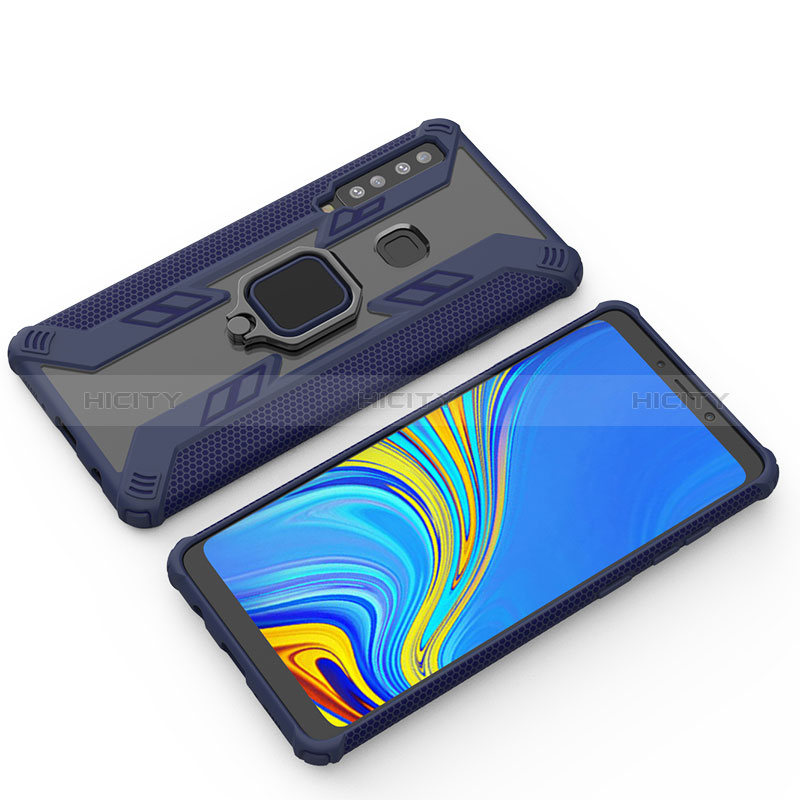 Funda Bumper Silicona y Plastico Mate Carcasa con Magnetico Anillo de dedo Soporte S03 para Samsung Galaxy A9 (2018) A920