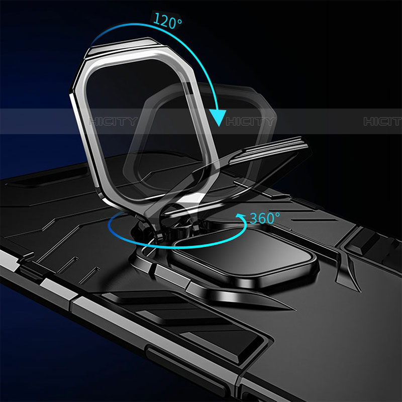 Funda Bumper Silicona y Plastico Mate Carcasa con Magnetico Anillo de dedo Soporte S03 para Samsung Galaxy F42 5G