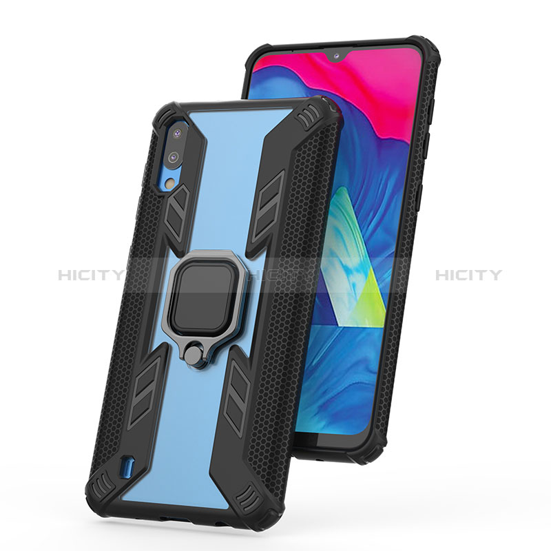 Funda Bumper Silicona y Plastico Mate Carcasa con Magnetico Anillo de dedo Soporte S03 para Samsung Galaxy M10