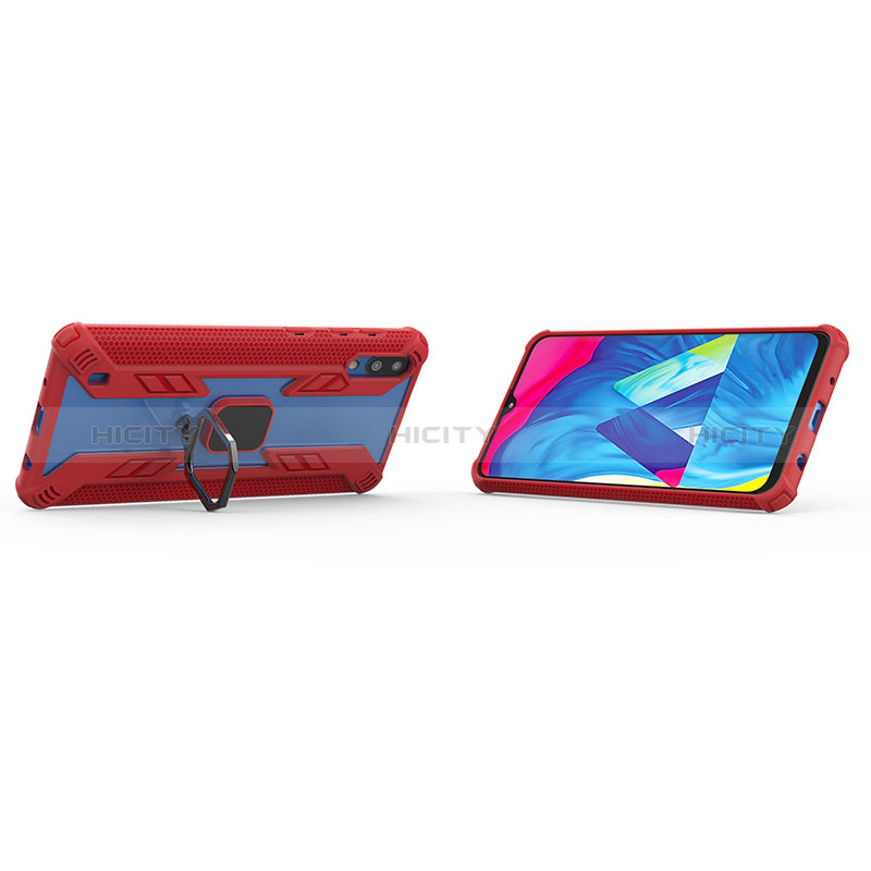 Funda Bumper Silicona y Plastico Mate Carcasa con Magnetico Anillo de dedo Soporte S03 para Samsung Galaxy M10