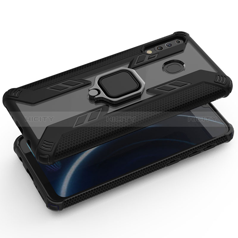 Funda Bumper Silicona y Plastico Mate Carcasa con Magnetico Anillo de dedo Soporte S04 para Samsung Galaxy A40s