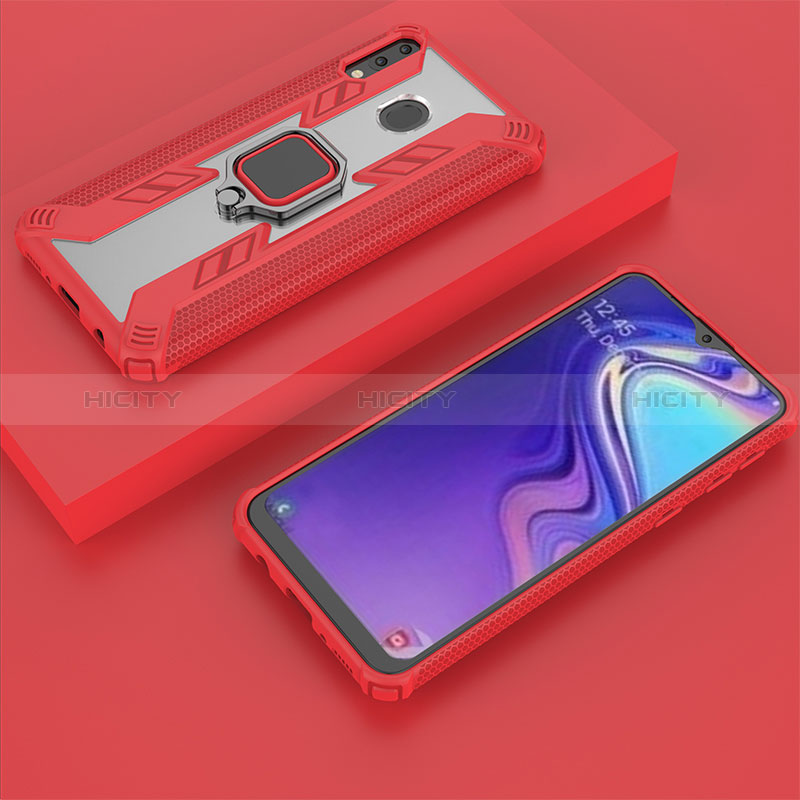 Funda Bumper Silicona y Plastico Mate Carcasa con Magnetico Anillo de dedo Soporte S04 para Samsung Galaxy M20