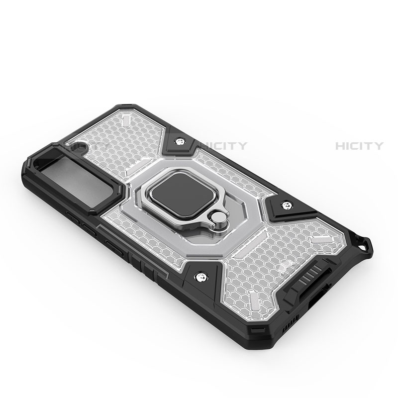 Funda Bumper Silicona y Plastico Mate Carcasa con Magnetico Anillo de dedo Soporte S04 para Samsung Galaxy S23 5G