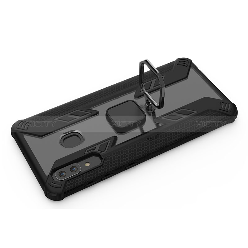 Funda Bumper Silicona y Plastico Mate Carcasa con Magnetico Anillo de dedo Soporte S05 para Samsung Galaxy A20