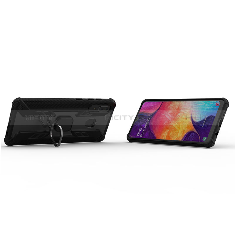 Funda Bumper Silicona y Plastico Mate Carcasa con Magnetico Anillo de dedo Soporte S05 para Samsung Galaxy M10S