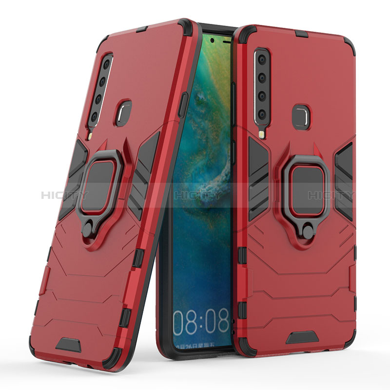 Funda Bumper Silicona y Plastico Mate Carcasa con Magnetico Anillo de dedo Soporte S06 para Samsung Galaxy A9 (2018) A920