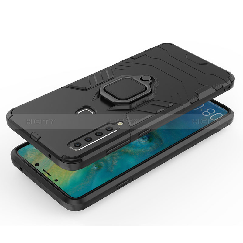 Funda Bumper Silicona y Plastico Mate Carcasa con Magnetico Anillo de dedo Soporte S06 para Samsung Galaxy A9 (2018) A920