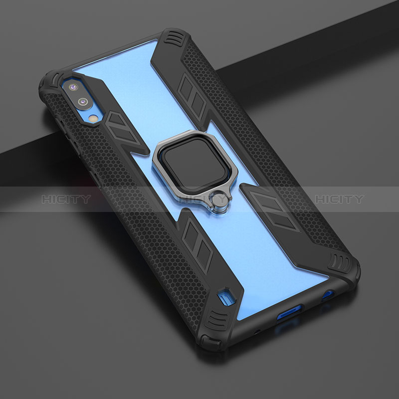 Funda Bumper Silicona y Plastico Mate Carcasa con Magnetico Anillo de dedo Soporte S06 para Samsung Galaxy M10