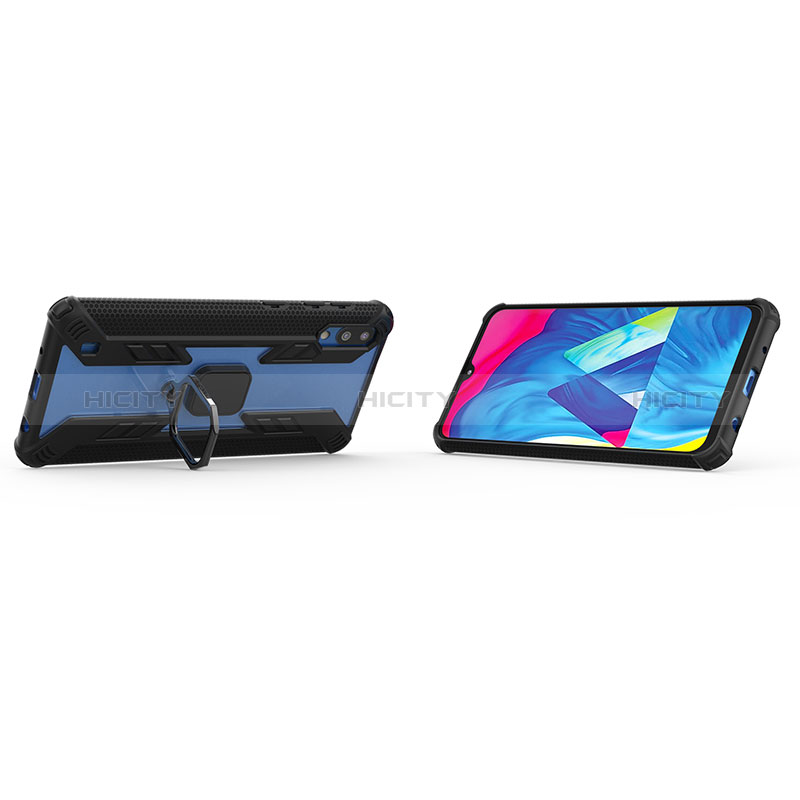 Funda Bumper Silicona y Plastico Mate Carcasa con Magnetico Anillo de dedo Soporte S06 para Samsung Galaxy M10