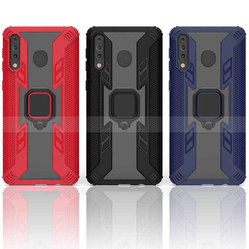 Funda Bumper Silicona y Plastico Mate Carcasa con Magnetico Anillo de dedo Soporte S06 para Samsung Galaxy M30