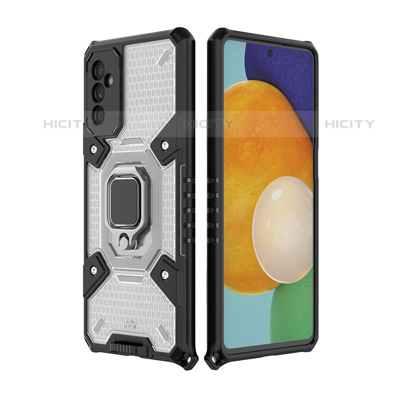 Funda Bumper Silicona y Plastico Mate Carcasa con Magnetico Anillo de dedo Soporte S06 para Samsung Galaxy M52 5G