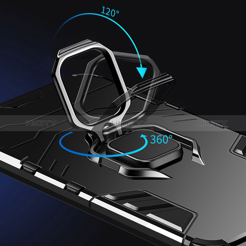 Funda Bumper Silicona y Plastico Mate Carcasa con Magnetico Anillo de dedo Soporte S08 para Samsung Galaxy S24 5G