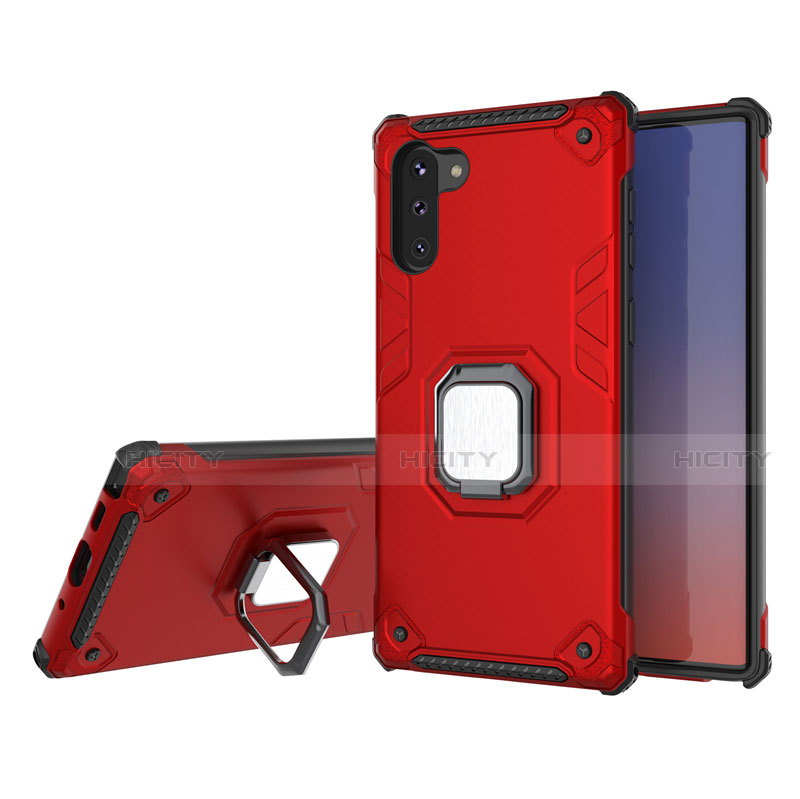 Funda Bumper Silicona y Plastico Mate Carcasa con Magnetico Anillo de dedo Soporte T01 para Samsung Galaxy Note 10 5G