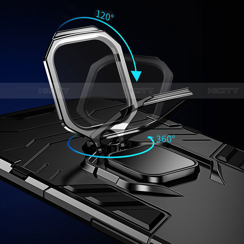 Funda Bumper Silicona y Plastico Mate Carcasa con Magnetico Anillo de dedo Soporte T06 para Samsung Galaxy S21 5G