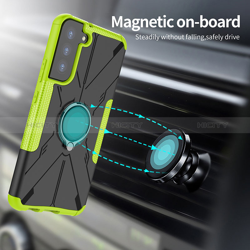 Funda Bumper Silicona y Plastico Mate Carcasa con Magnetico Anillo de dedo Soporte T08 para Samsung Galaxy S24 5G