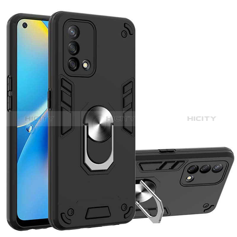 Funda Bumper Silicona y Plastico Mate Carcasa con Magnetico Anillo de dedo Soporte Y01B para Oppo A95 4G