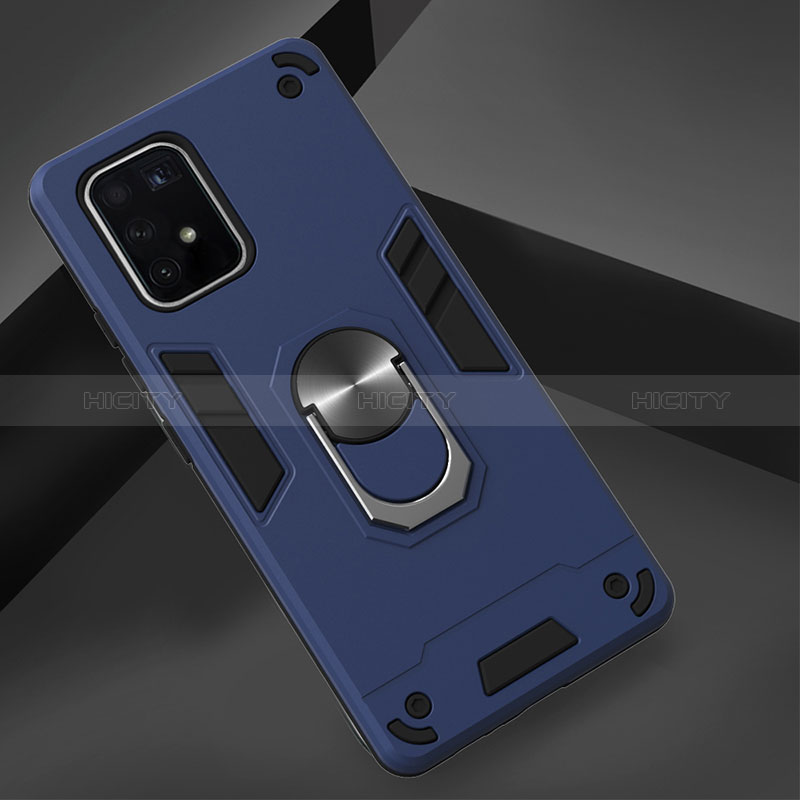 Funda Bumper Silicona y Plastico Mate Carcasa con Magnetico Anillo de dedo Soporte Y01B para Samsung Galaxy M80S