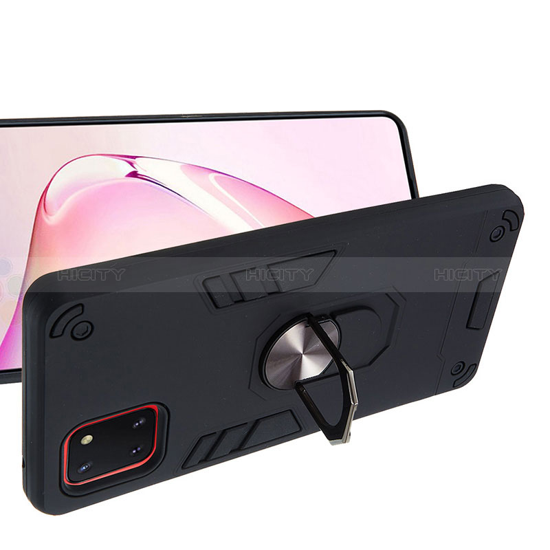 Funda Bumper Silicona y Plastico Mate Carcasa con Magnetico Anillo de dedo Soporte Y01B para Samsung Galaxy Note 10 Lite