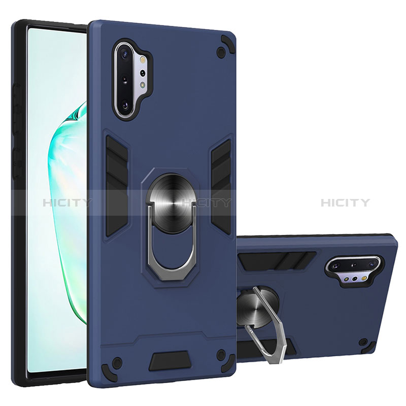 Funda Bumper Silicona y Plastico Mate Carcasa con Magnetico Anillo de dedo Soporte Y01B para Samsung Galaxy Note 10 Plus 5G