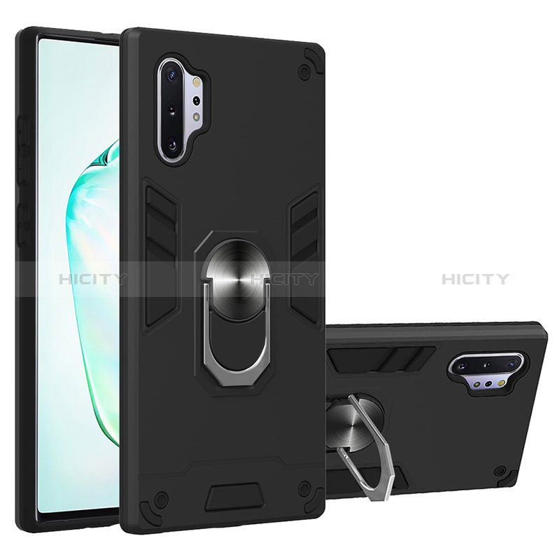 Funda Bumper Silicona y Plastico Mate Carcasa con Magnetico Anillo de dedo Soporte Y01B para Samsung Galaxy Note 10 Plus 5G