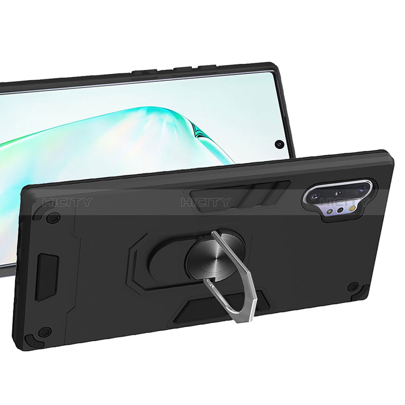 Funda Bumper Silicona y Plastico Mate Carcasa con Magnetico Anillo de dedo Soporte Y01B para Samsung Galaxy Note 10 Plus 5G