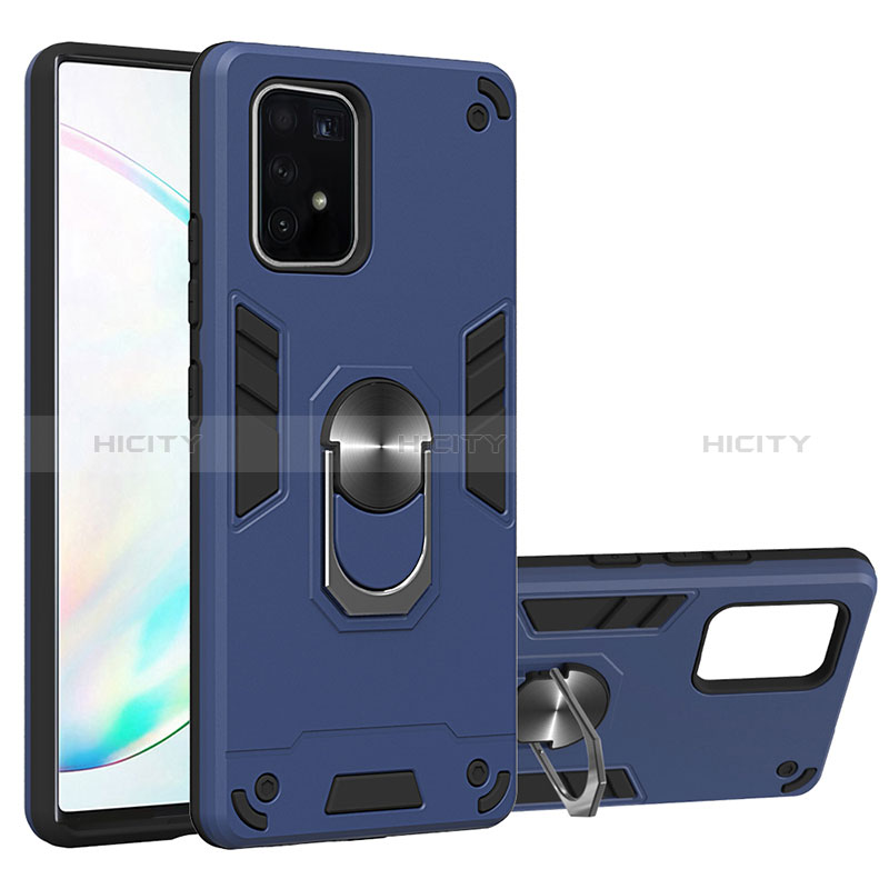 Funda Bumper Silicona y Plastico Mate Carcasa con Magnetico Anillo de dedo Soporte Y01B para Samsung Galaxy S10 Lite