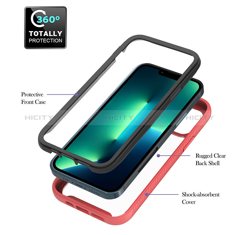 Funda Bumper Silicona y Plastico Mate Carcasa con Magnetico Anillo de dedo Soporte YB1 para Apple iPhone 13 Pro Max