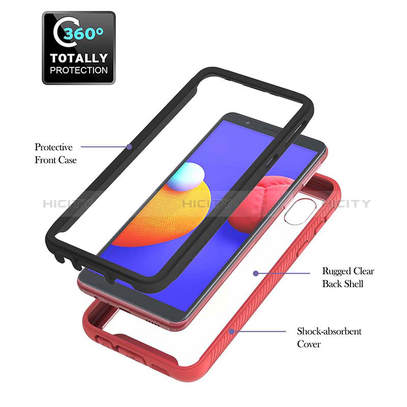 Funda Bumper Silicona y Plastico Mate Carcasa con Magnetico Anillo de dedo Soporte YB1 para Samsung Galaxy A01 Core