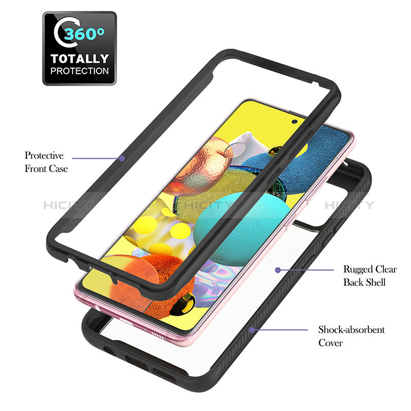 Funda Bumper Silicona y Plastico Mate Carcasa con Magnetico Anillo de dedo Soporte YB1 para Samsung Galaxy A51 4G