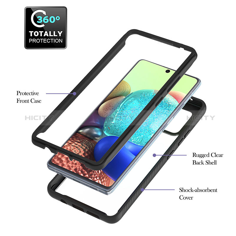 Funda Bumper Silicona y Plastico Mate Carcasa con Magnetico Anillo de dedo Soporte YB1 para Samsung Galaxy A71 4G A715