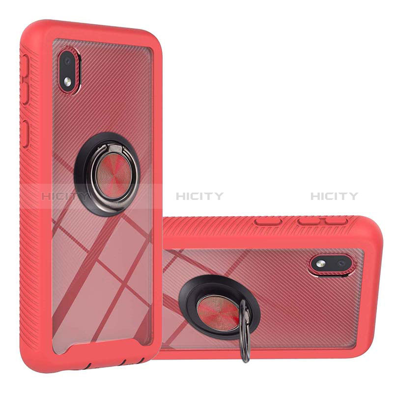 Funda Bumper Silicona y Plastico Mate Carcasa con Magnetico Anillo de dedo Soporte YB1 para Samsung Galaxy M01 Core