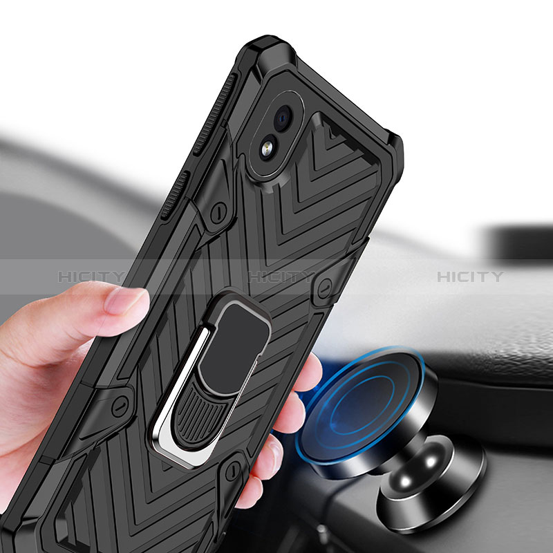 Funda Bumper Silicona y Plastico Mate Carcasa con Magnetico Anillo de dedo Soporte YF1 para Samsung Galaxy A01 Core