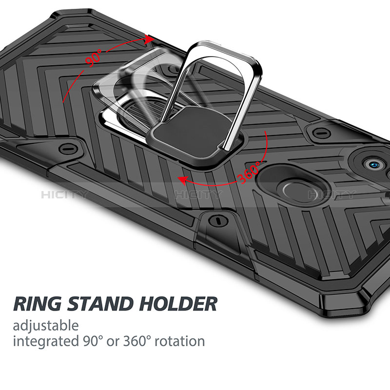 Funda Bumper Silicona y Plastico Mate Carcasa con Magnetico Anillo de dedo Soporte YF1 para Samsung Galaxy A11