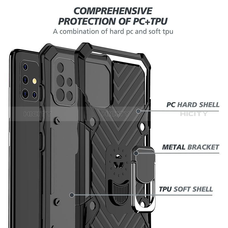 Funda Bumper Silicona y Plastico Mate Carcasa con Magnetico Anillo de dedo Soporte YF1 para Samsung Galaxy A51 4G