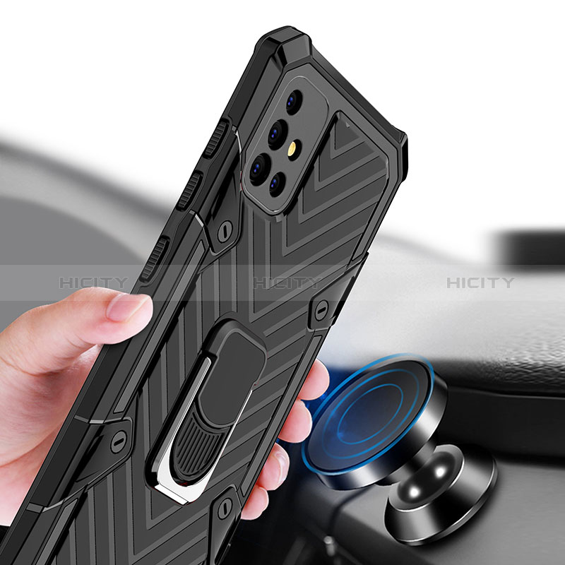 Funda Bumper Silicona y Plastico Mate Carcasa con Magnetico Anillo de dedo Soporte YF1 para Samsung Galaxy A51 5G