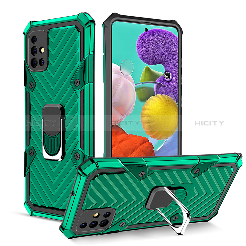 Funda Bumper Silicona y Plastico Mate Carcasa con Magnetico Anillo de dedo Soporte YF1 para Samsung Galaxy A51 5G