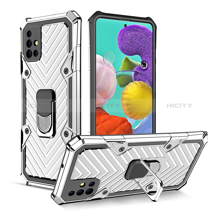 Funda Bumper Silicona y Plastico Mate Carcasa con Magnetico Anillo de dedo Soporte YF1 para Samsung Galaxy A51 5G