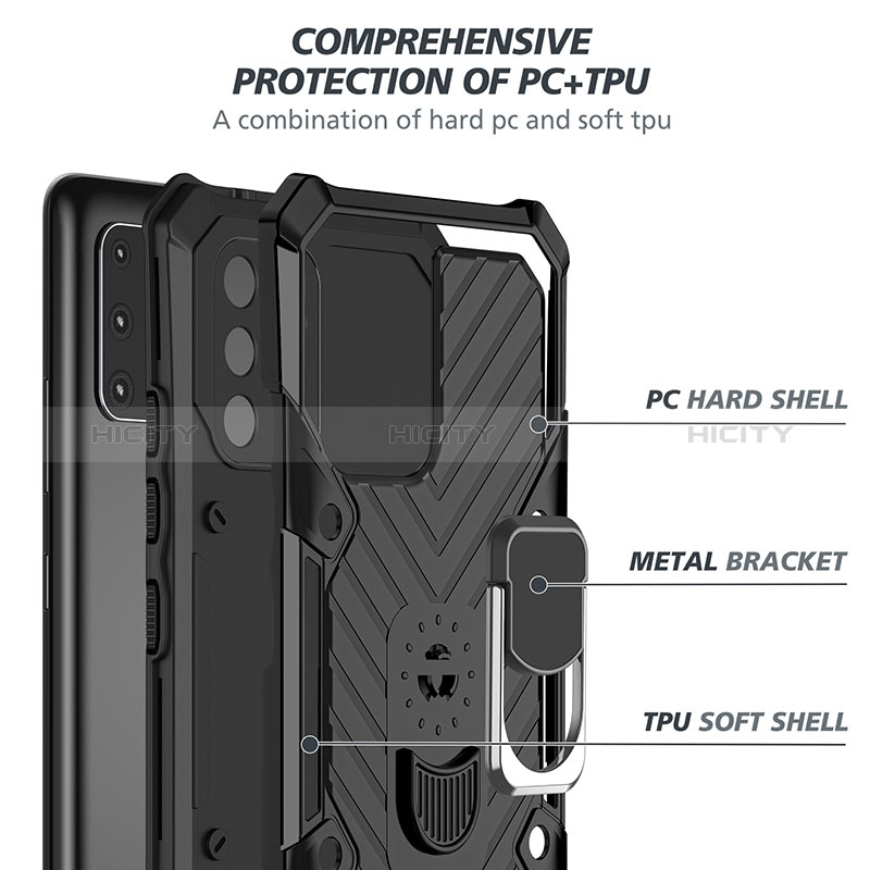 Funda Bumper Silicona y Plastico Mate Carcasa con Magnetico Anillo de dedo Soporte YF1 para Samsung Galaxy A91