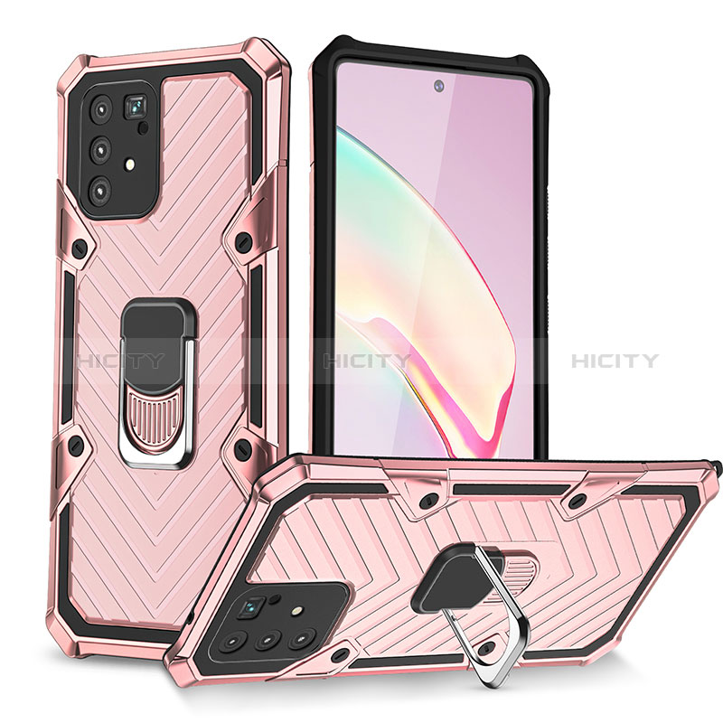 Funda Bumper Silicona y Plastico Mate Carcasa con Magnetico Anillo de dedo Soporte YF1 para Samsung Galaxy A91