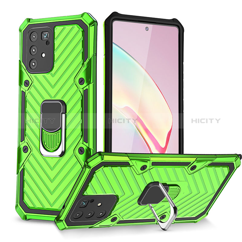 Funda Bumper Silicona y Plastico Mate Carcasa con Magnetico Anillo de dedo Soporte YF1 para Samsung Galaxy A91