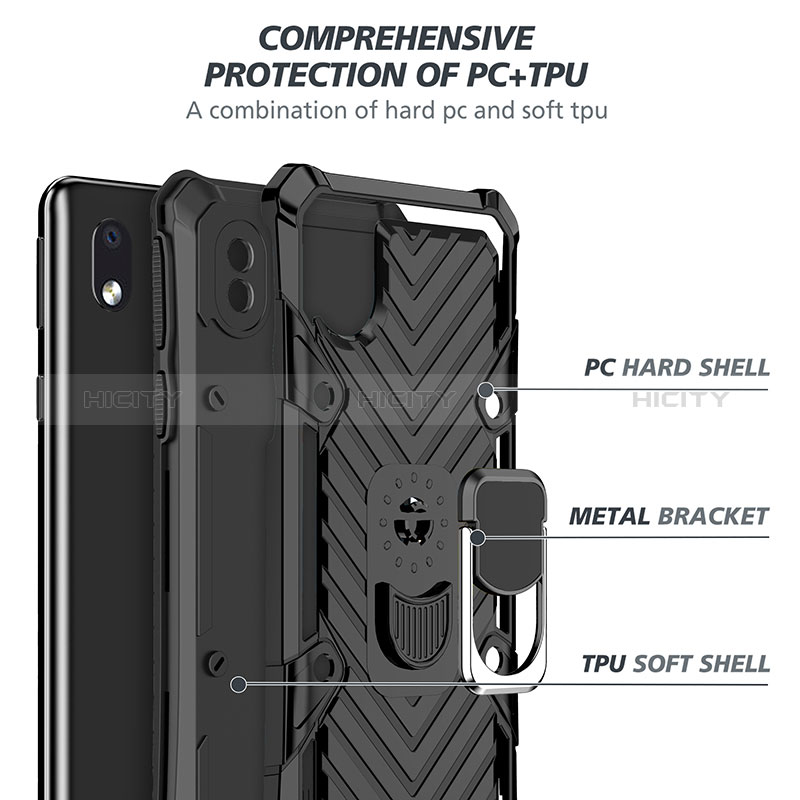 Funda Bumper Silicona y Plastico Mate Carcasa con Magnetico Anillo de dedo Soporte YF1 para Samsung Galaxy M01 Core