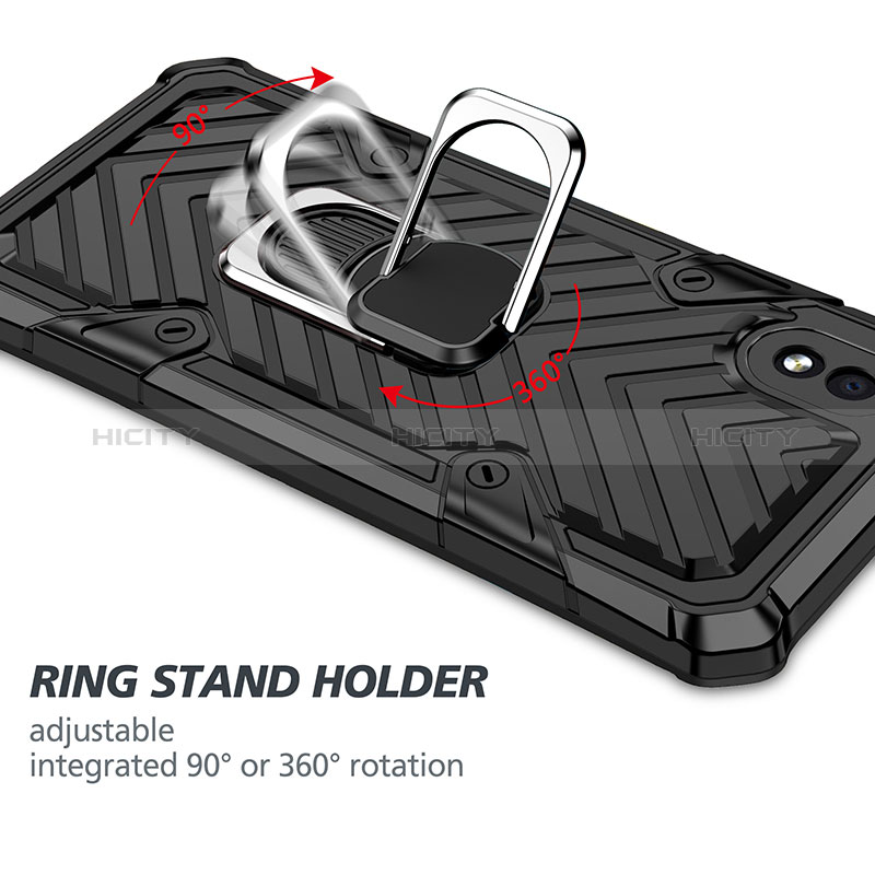 Funda Bumper Silicona y Plastico Mate Carcasa con Magnetico Anillo de dedo Soporte YF1 para Samsung Galaxy M01 Core